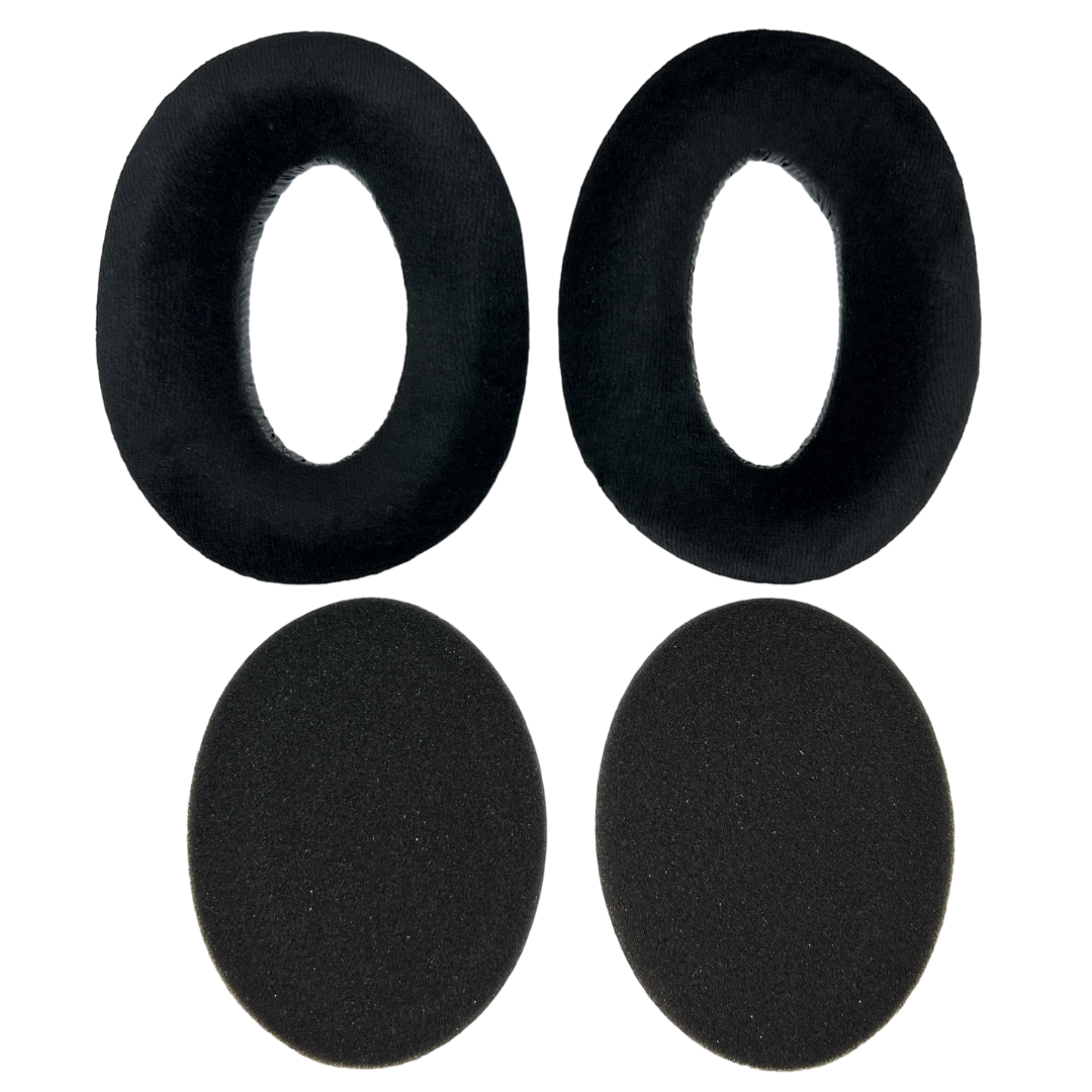 CentralSound Replacement Ear Pads Cushion Set for Sennheiser HD650 HD600 HD580 HD660S HD565 HD545 HD535 HD6XX HD58X Headphones | Velour | Protein Leather | Black - CentralSound
