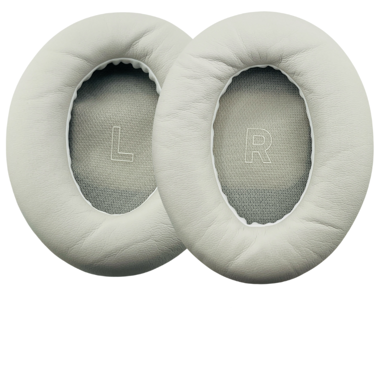 Replacement ear cushions with "L" and "R" labels and a black plastic tool for installation.