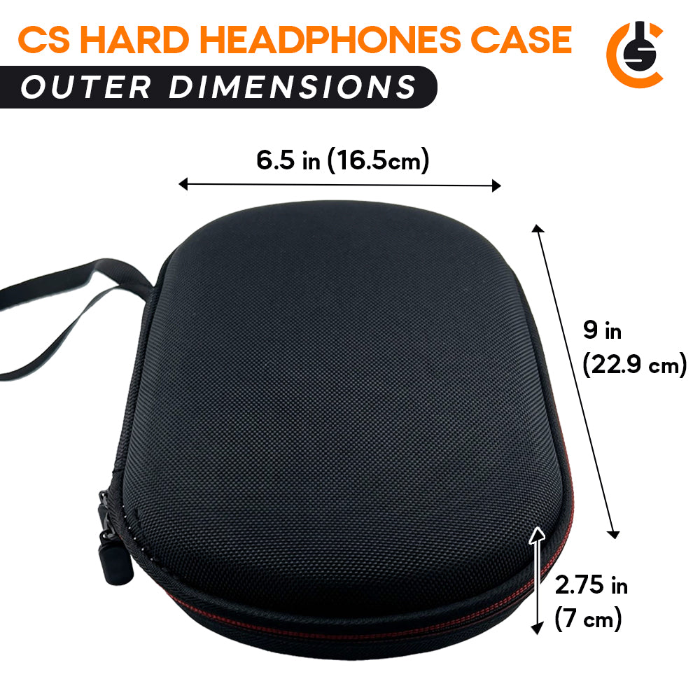 CentralSound EVA Hard Zippered Headphones Protective Carrying Case - Black - CentralSound
