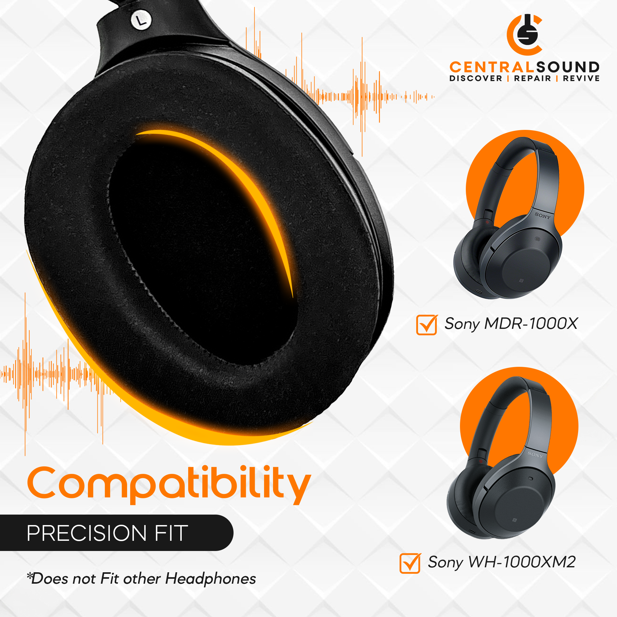 CS Cooling Gel Ear Pad Cushions for Sony MDR-1000X WH-1000XM2 - CentralSound