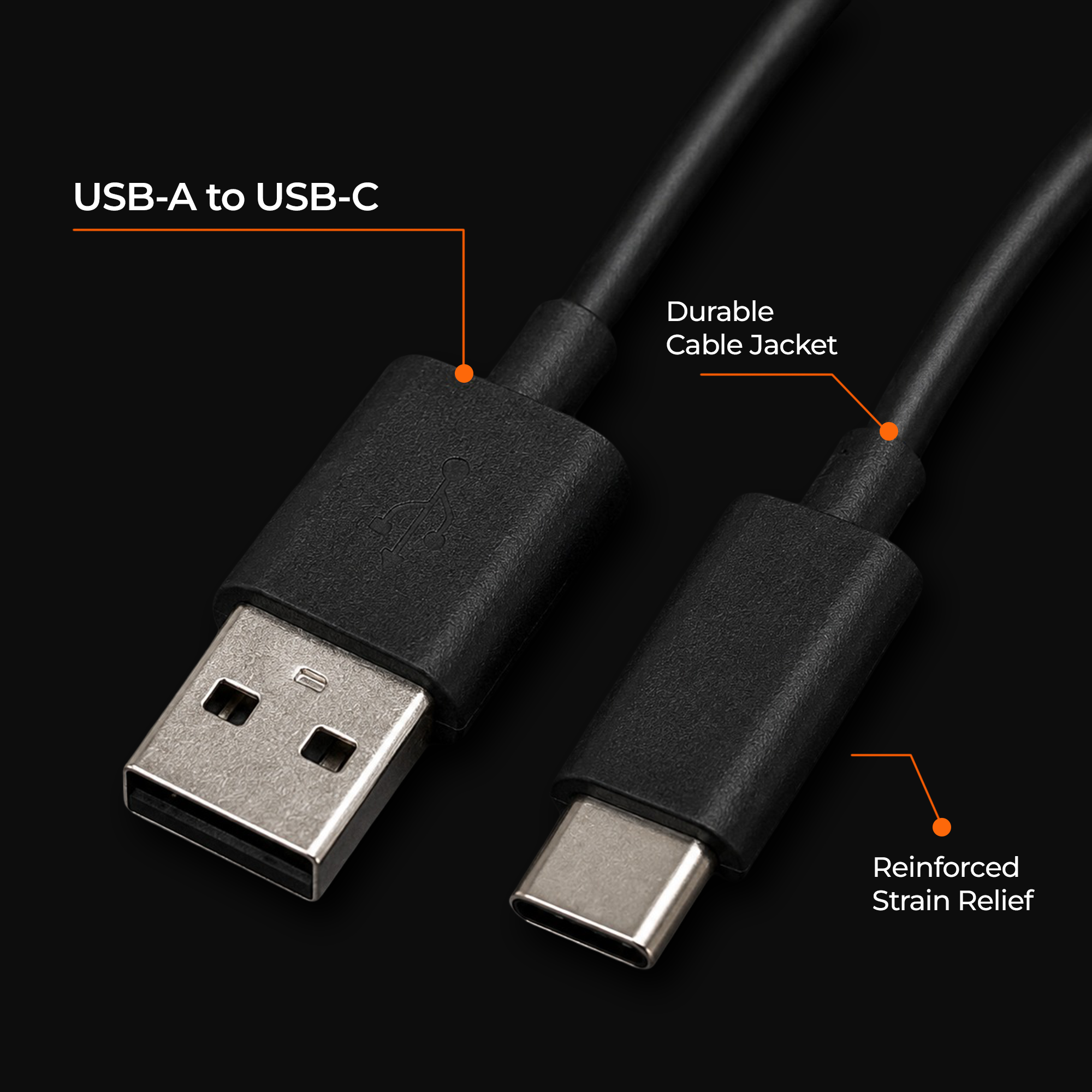 USB-A to USB-C Charging Cable for Headphones | Compatible with Sony, Bose and Beats