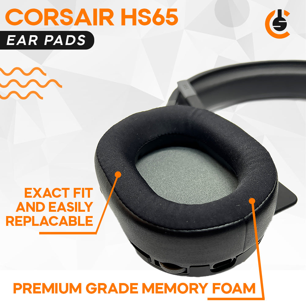 CS Replacement Ear Pad Cushions for Corsair HS65 HS 65 Gaming Headset - CentralSound