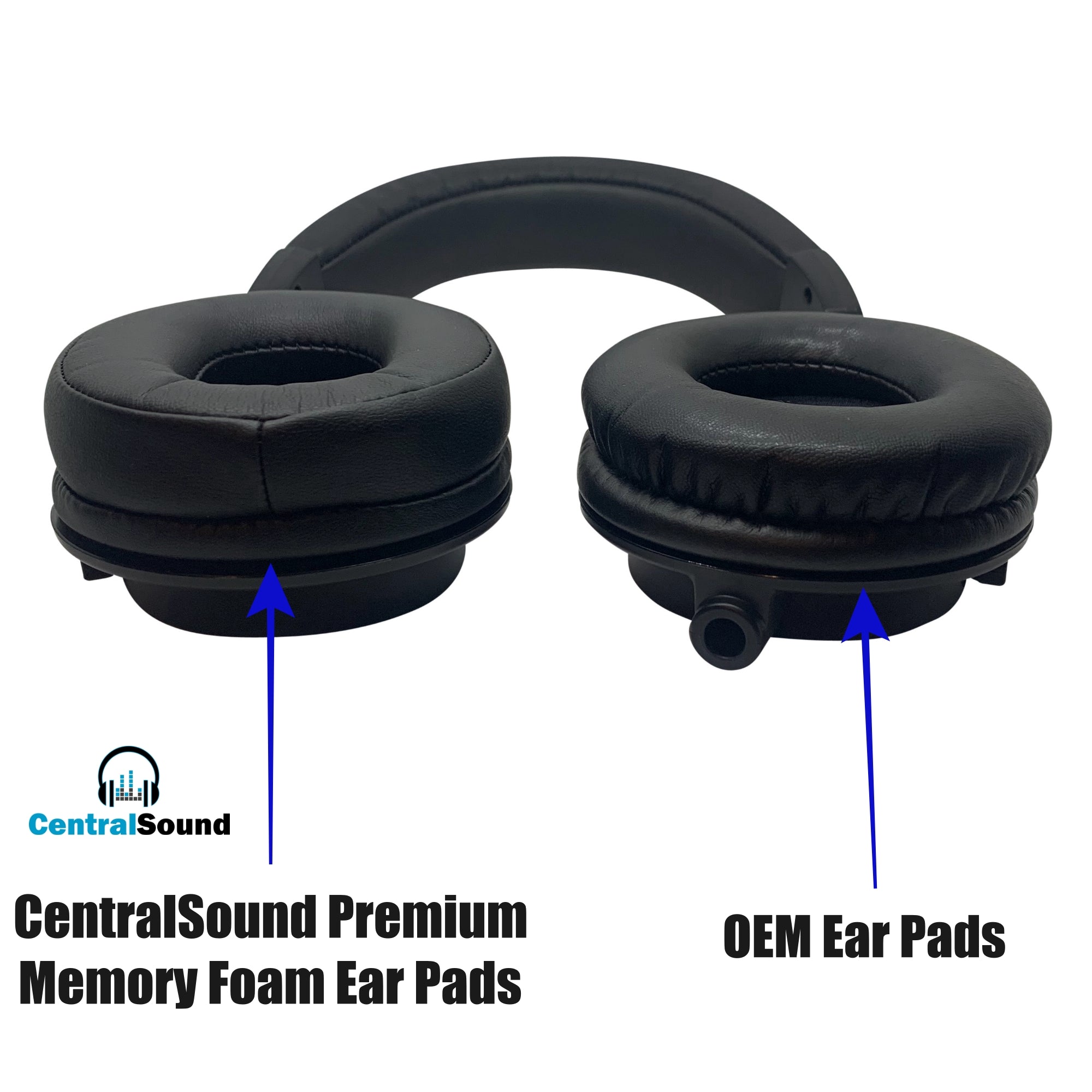 CentralSound Premium Memory Foam Ear Pad Cushions for Audio-Technica M Series Headphones - CentralSound