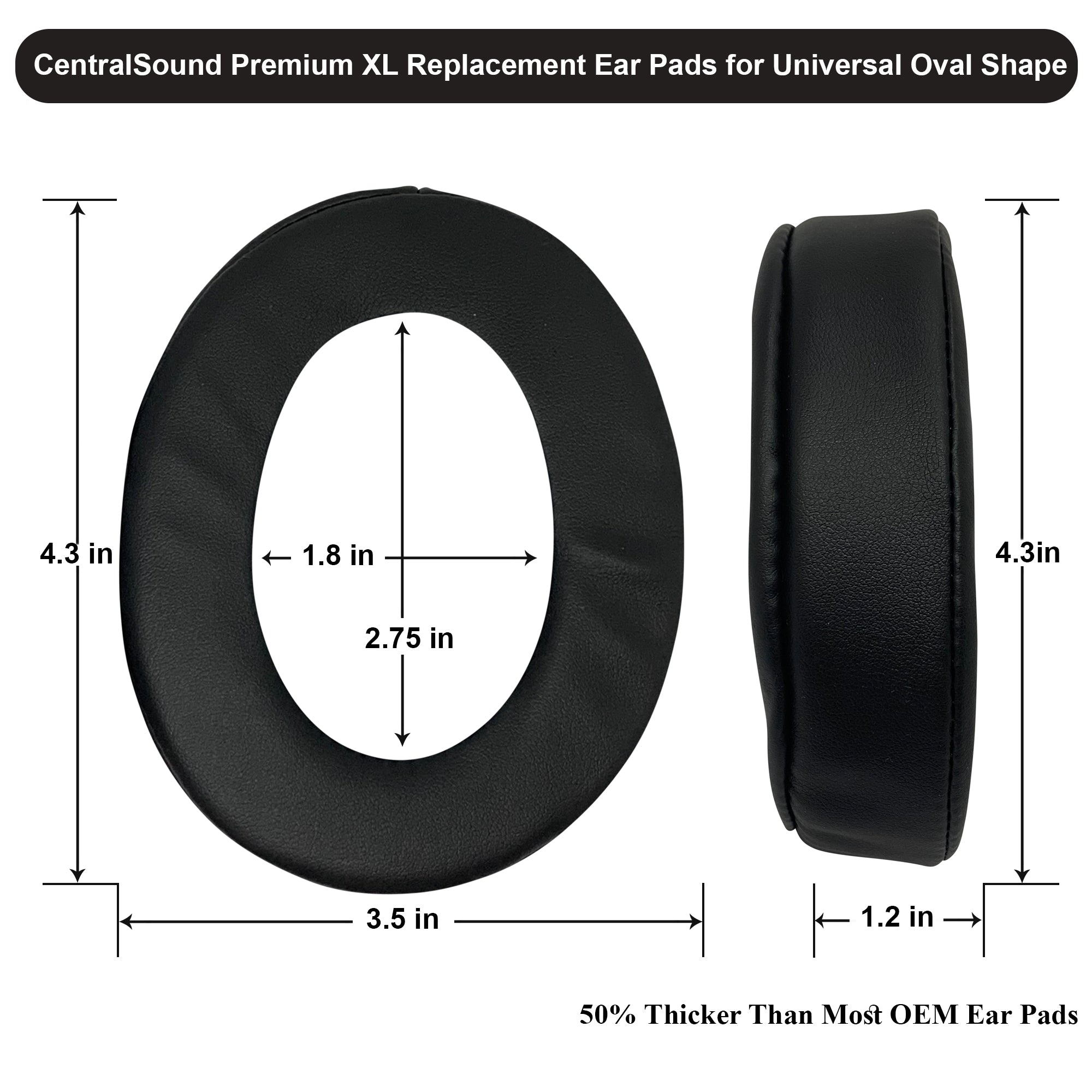 CentralSound Premium XL Replacement Ear Pads for Turtle Beach Gaming Headsets - CentralSound