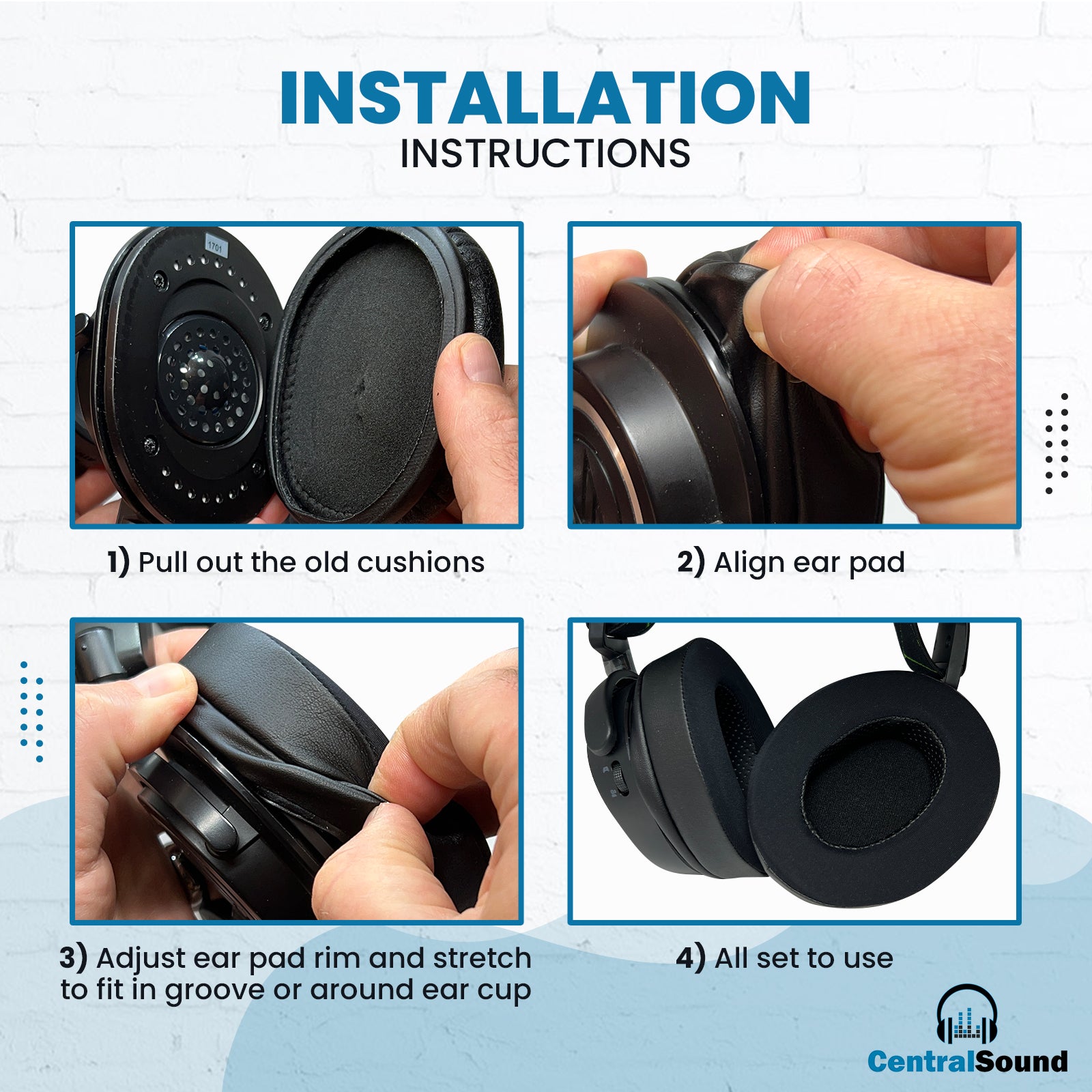 CentralSound Premium XL Replacement Ear Pads for Turtle Beach Gaming Headsets - CentralSound