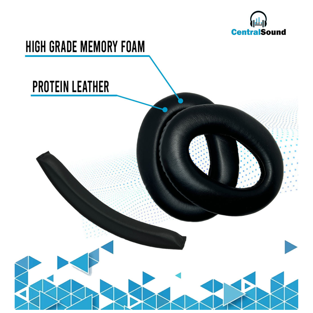 CentralSound Replacement Ear Pads and Headband Pad Cushion for Sennheiser PXC450 PXC350 PC350 PC350 SE HD380 PRO HME95 HMEC250 G4ME Zero Game Zero - CentralSound
