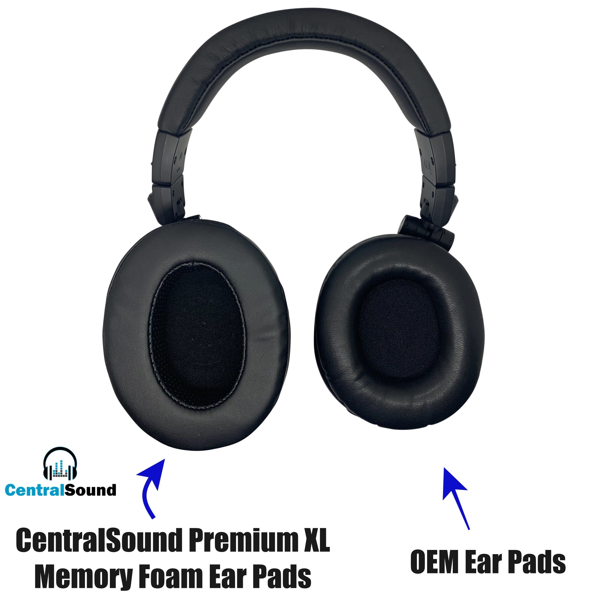 CentralSound Premium XL Memory Foam Ear Pad Cushions for Audio-Technica Headphones - CentralSound