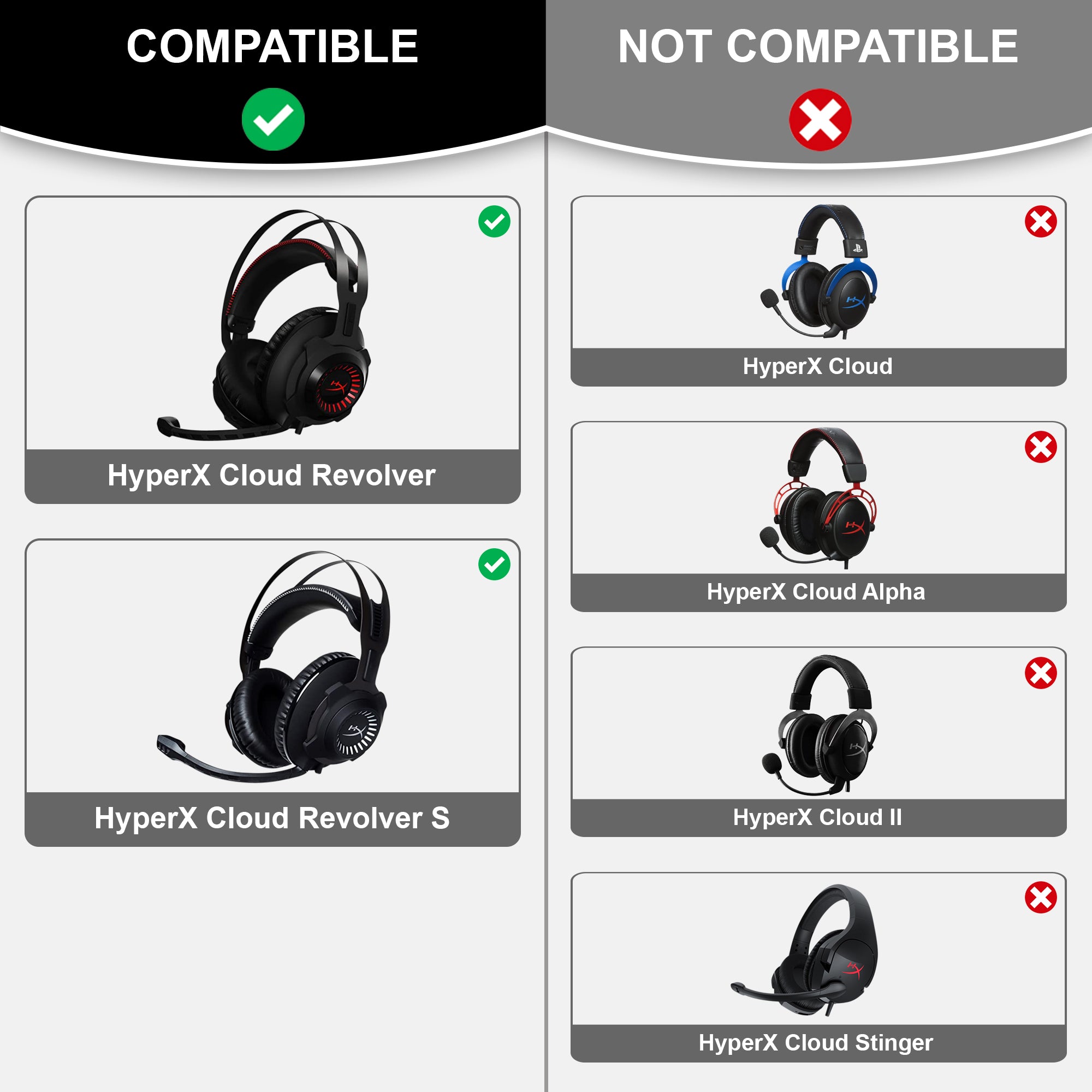 Vs Hyperx Revolver Revolver S Vs Cloud Alpha Ear Pad Hyperx Cloud