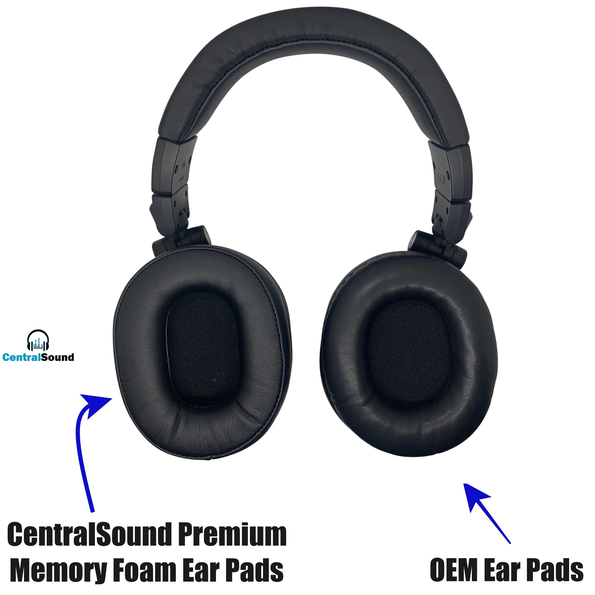 CentralSound Premium Memory Foam Ear Pad Cushions for Audio-Technica M Series Headphones - CentralSound