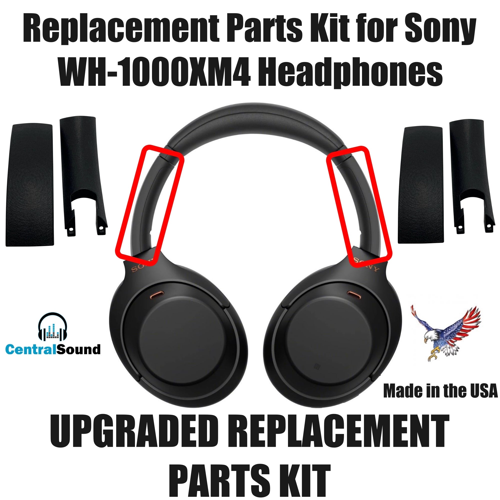 Replacement Side Cover Slider Parts Headband UPGRADE KIT for Sony WH-1000XM4 WH1000XM4 Headphones - CentralSound
