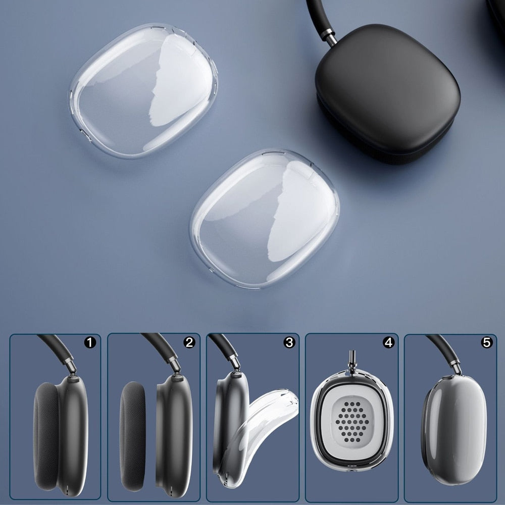 Clear Case Protector Ear Cups Skin Cover Bumper for Apple AirPods Max Headphones - CentralSound