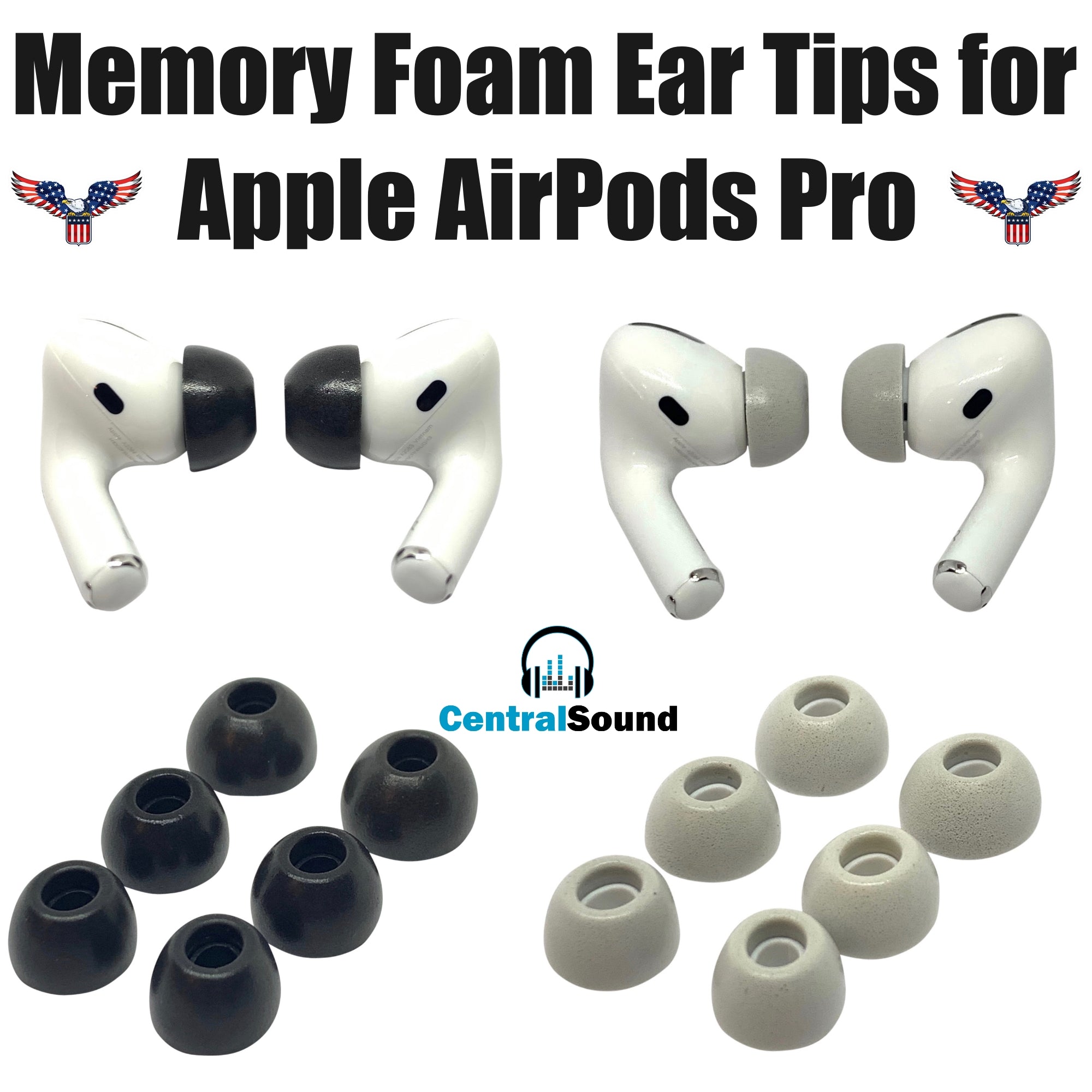 Replacement Memory Foam Ear Buds Tips Earbuds for Apple AirPods Pro Headset - CentralSound