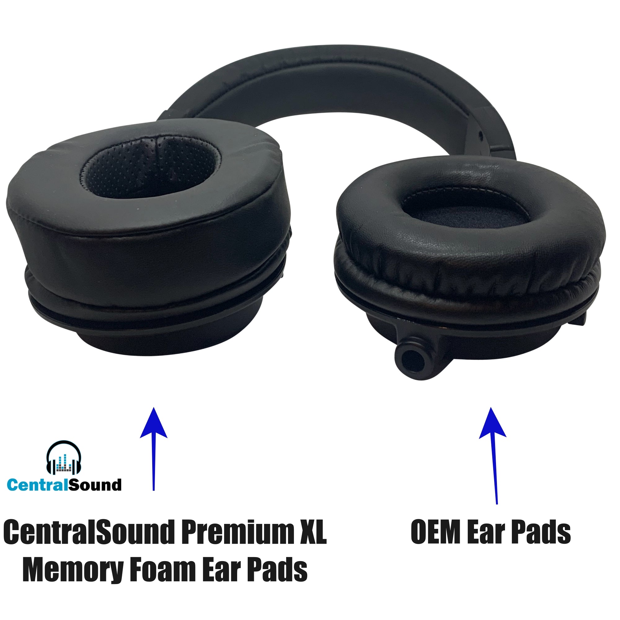 CentralSound Premium XL Memory Foam Ear Pad Cushions for Audio-Technica Headphones - CentralSound