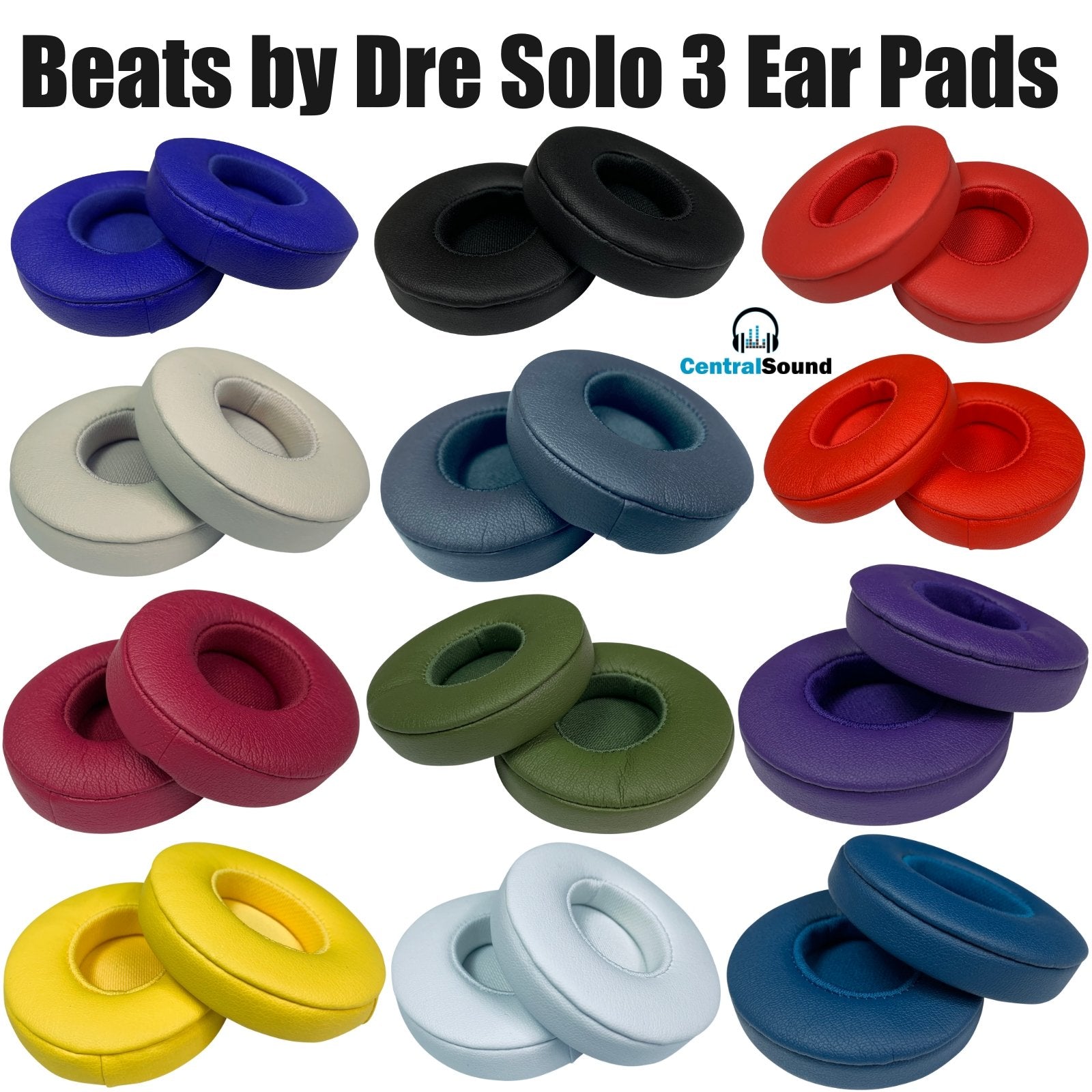 Replacement Ear Pads Cushions for Beats by Dre Solo 2 3 Wireless Wired Headphones Part - CentralSound
