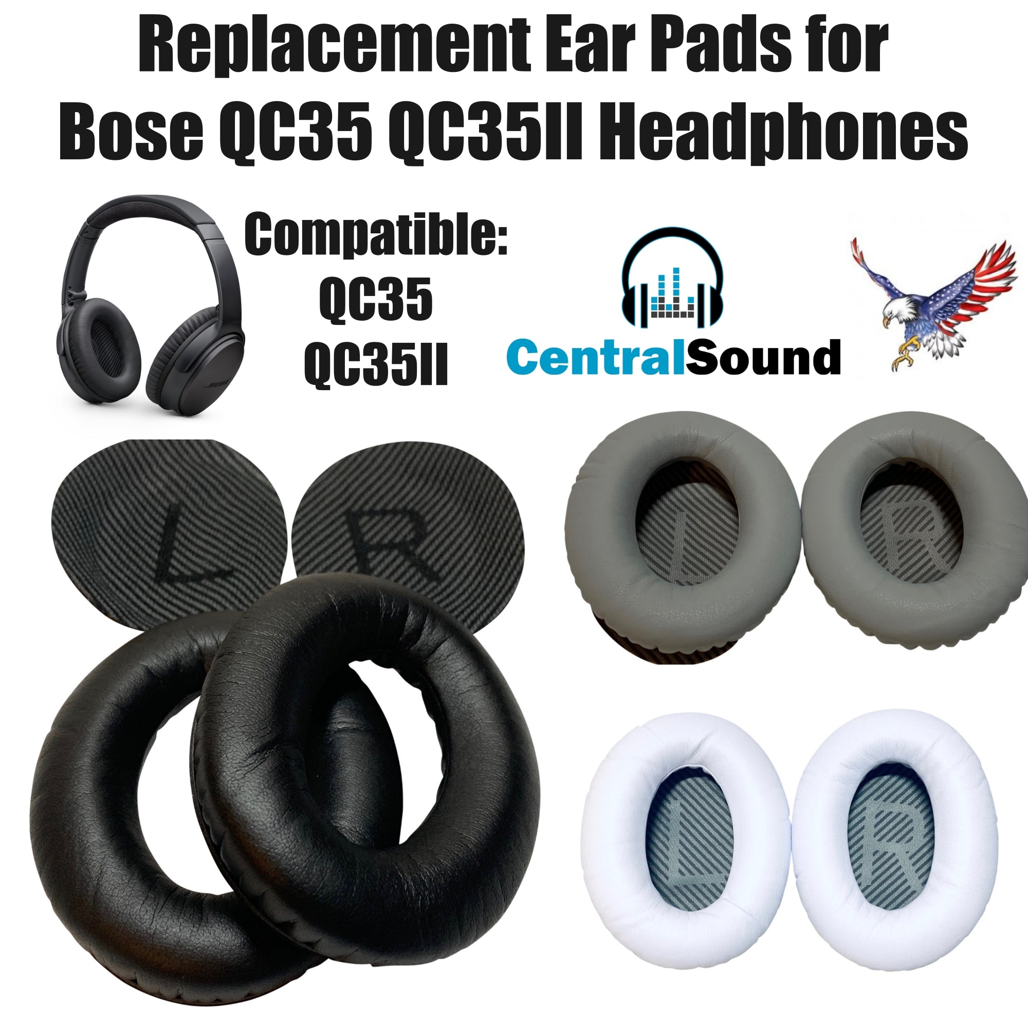strimmel Metropolitan fjer Replacement Ear Pads Cushion QuietComfort 35 QC35 QC35II Bose Headphones