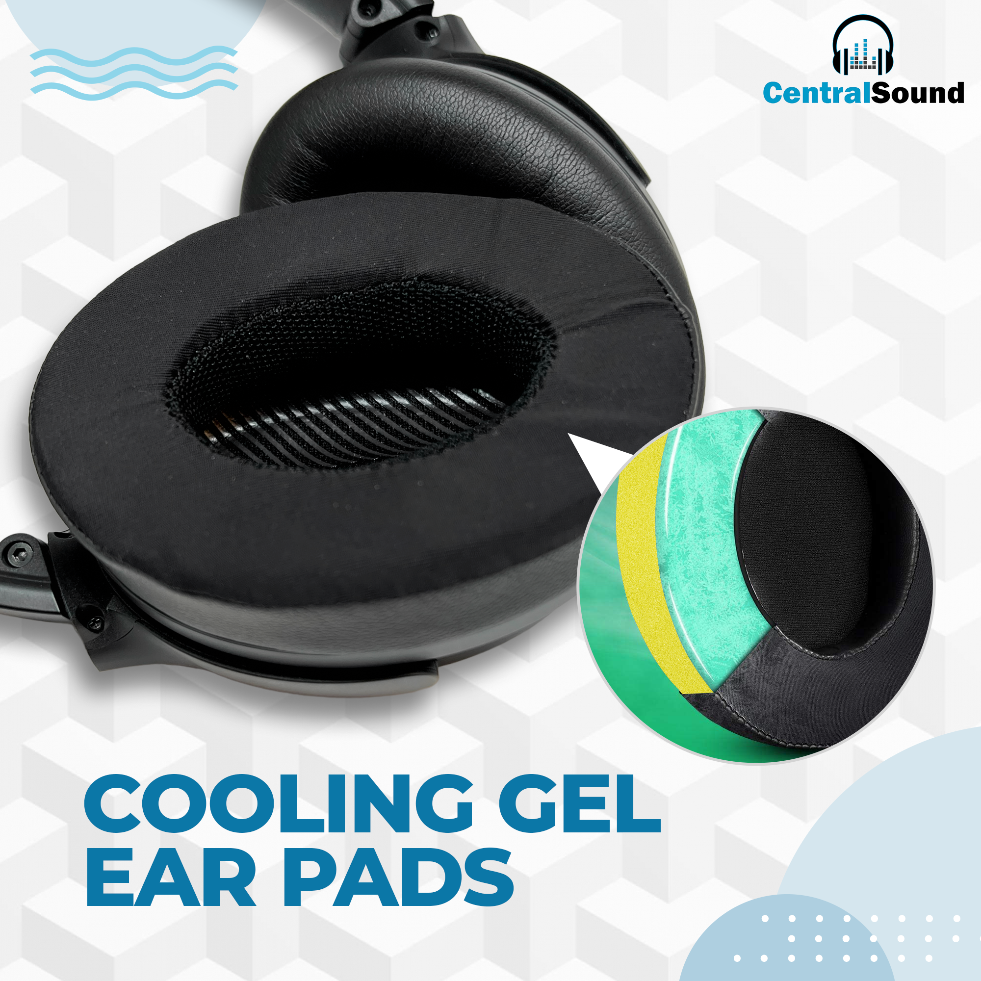 CentralSound Coolers Bose SoundTrue Around-Ear Wireless II AE1 AE2 AEII AEIIi AE2i Cooling Gel Ear Pad Replacement Cushions with Memory Foam - CentralSound