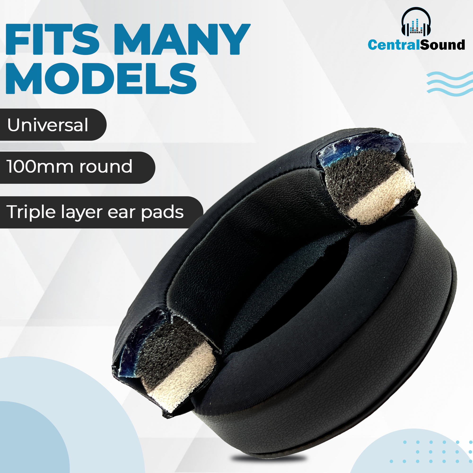 CentralSound Premium Replacement Ear Pad Cushions for Beyerdynamic DT 770 DT990 PRO DT 770 PRO DT 880 PRO DT 990 - 100mm - CentralSound