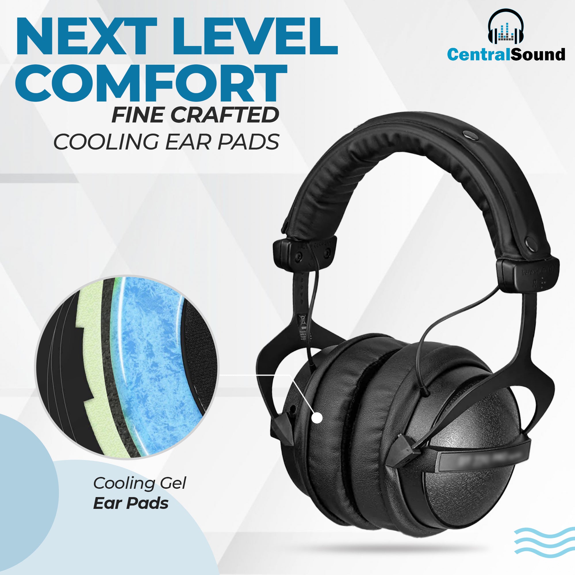 CentralSound Premium Replacement Ear Pad Cushions for Beyerdynamic DT 770 DT990 PRO DT 770 PRO DT 880 PRO DT 990 - 100mm - CentralSound