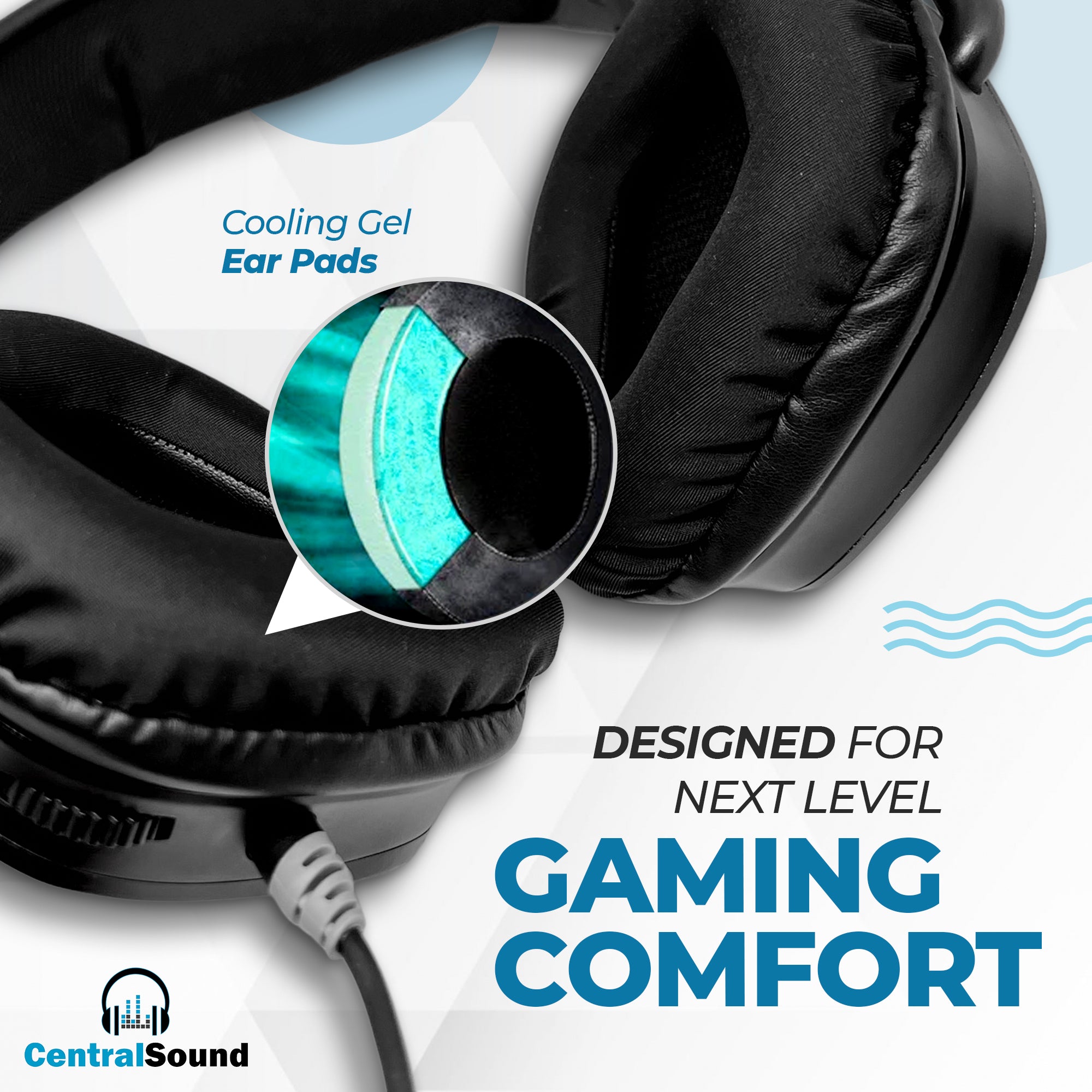 CentralSound Replacement Cooling Gel Upgraded Ear Pad Cushions for Corsair VOID PRO - RGB - Elite Gaming Headset - CentralSound