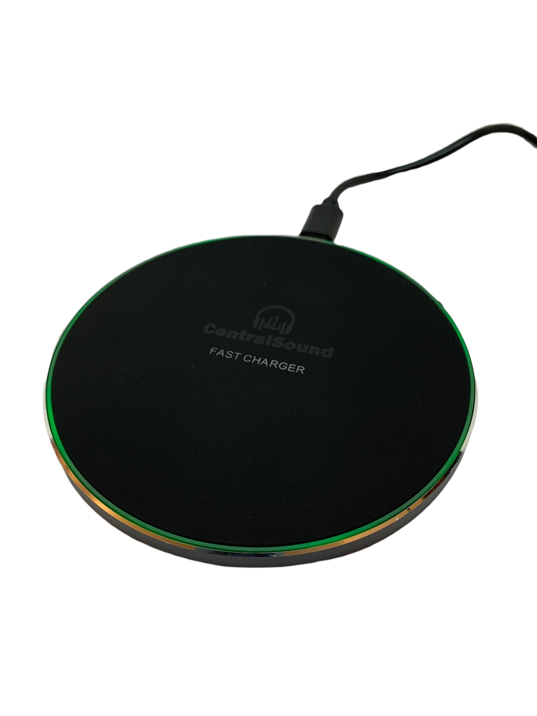 CentralSound Low Profile Qi Wireless Fast Charger Charging Pad |  Black - CentralSound