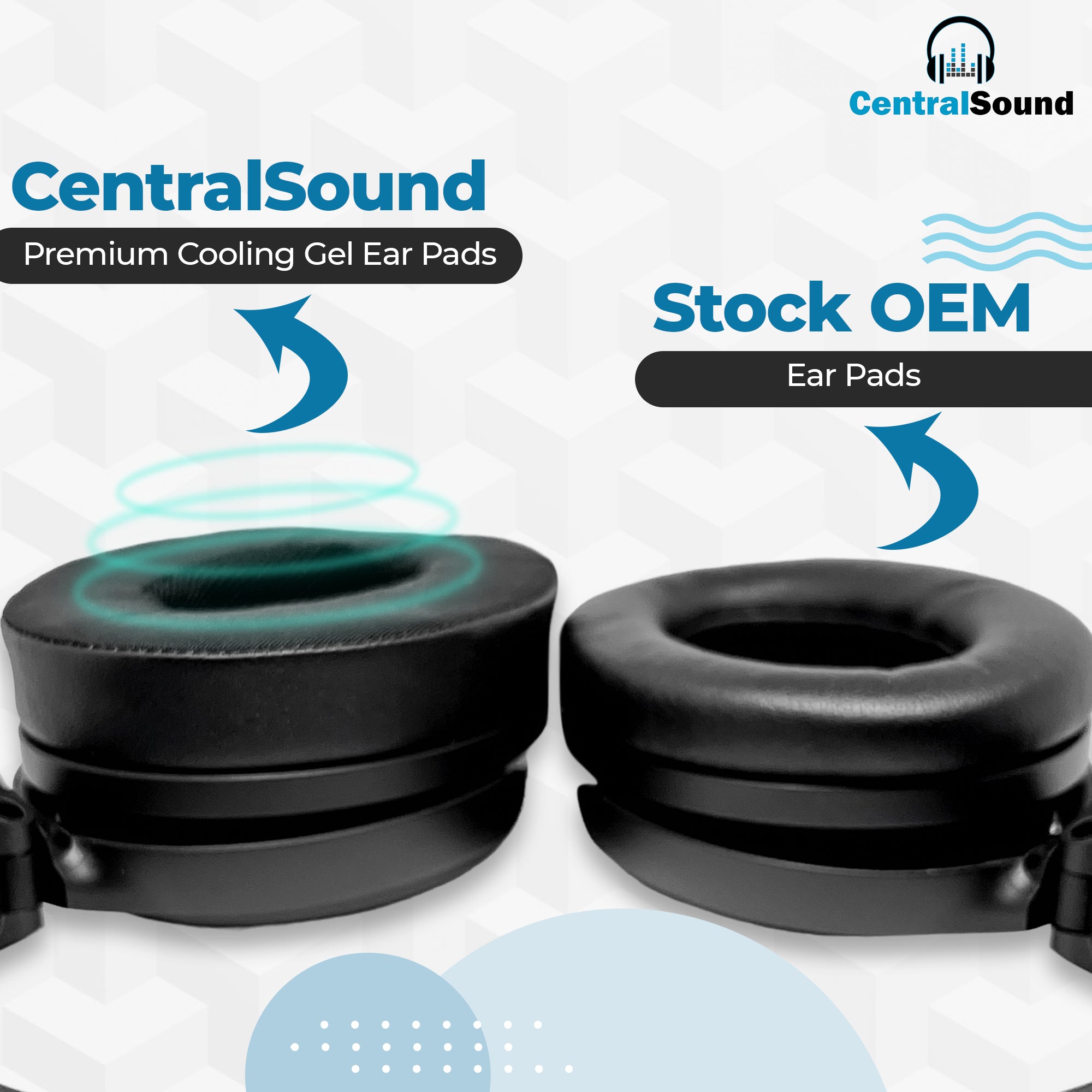 CentralSound Coolers Bose SoundTrue Around-Ear Wireless II AE1 AE2 AEII AEIIi AE2i Cooling Gel Ear Pad Replacement Cushions with Memory Foam - CentralSound