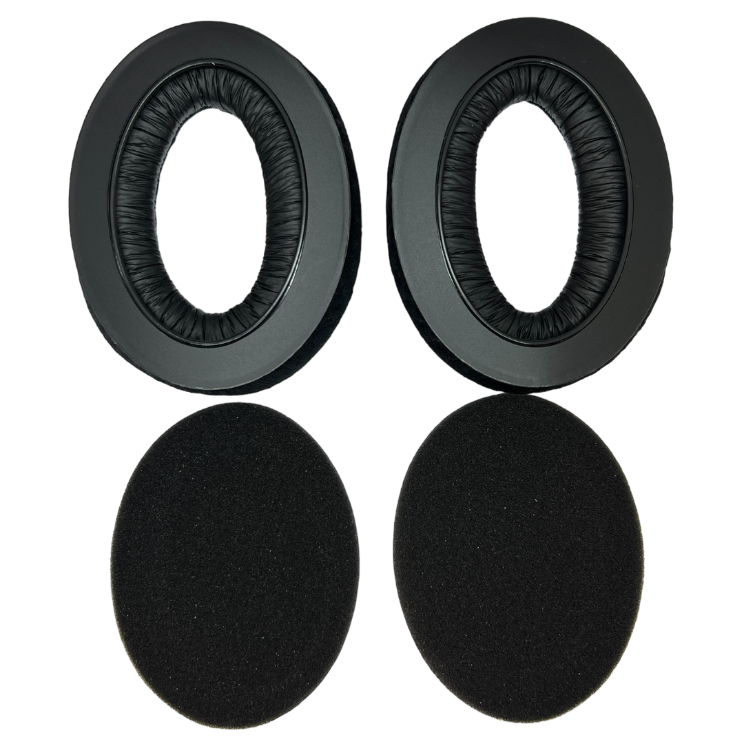 CentralSound Replacement Ear Pads Cushion Set for Sennheiser HD650 HD600 HD580 HD660S HD565 HD545 HD535 HD6XX HD58X Headphones | Velour | Protein Leather | Black - CentralSound