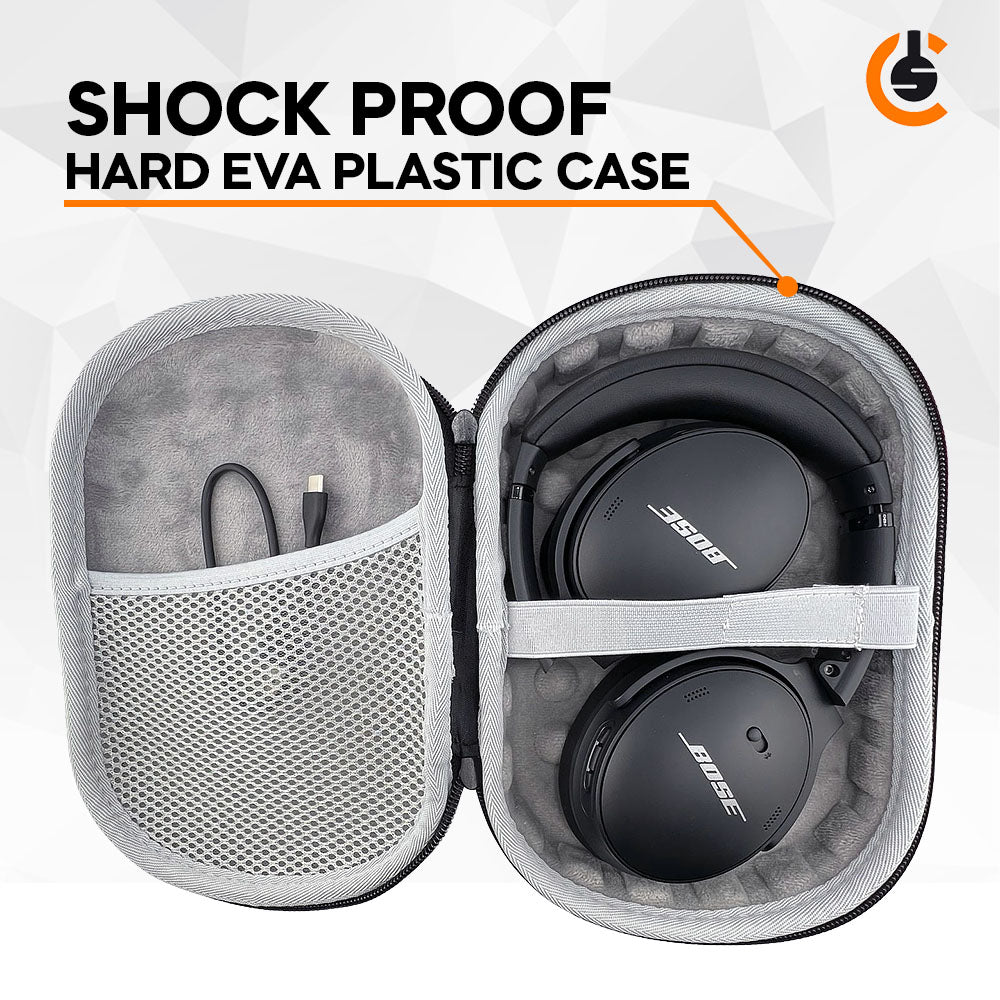 CentralSound EVA Hard Zippered Headphones Protective Carrying Case - Black - CentralSound
