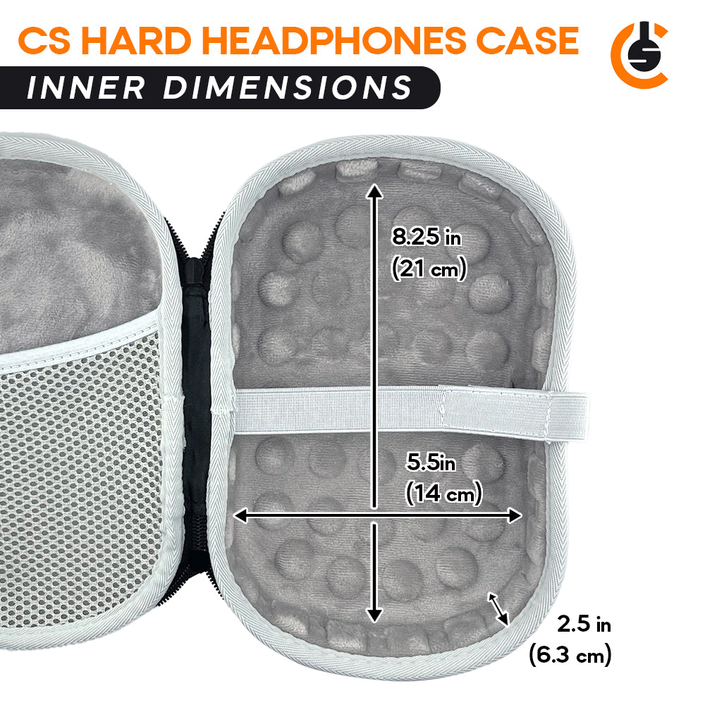 CentralSound EVA Hard Zippered Headphones Protective Carrying Case - Black - CentralSound