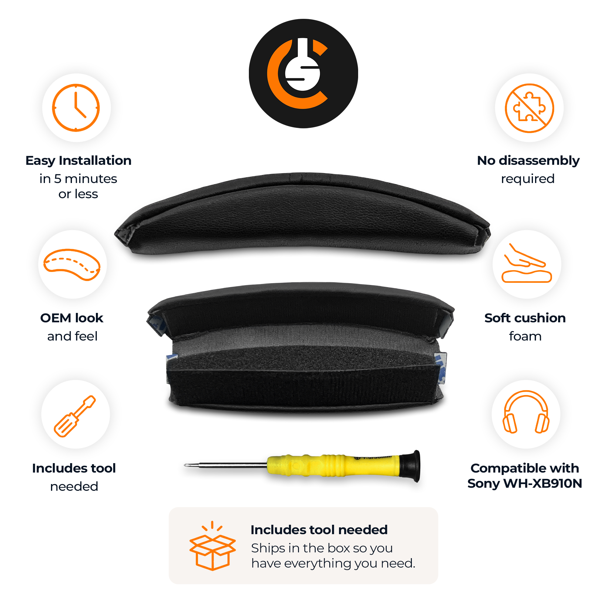 CS Replacement Headband Pad Cushion for Sony WH-XB910N Headphones YY2951