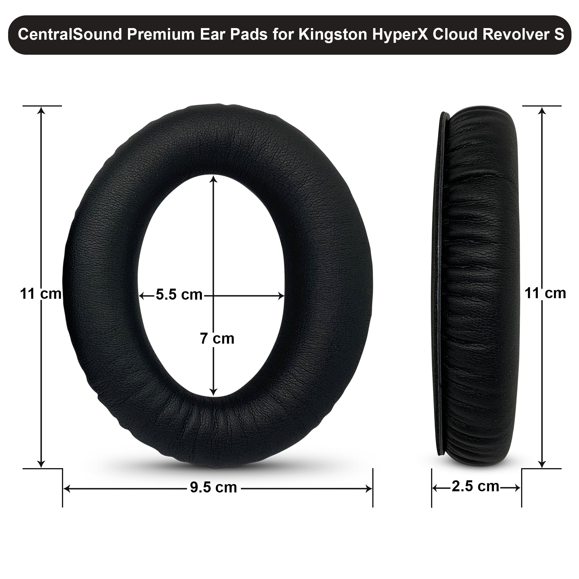 Premium Replacement Ear Pad Cushions for Kingston HyperX Cloud Revolver S Gaming Headset - CentralSound