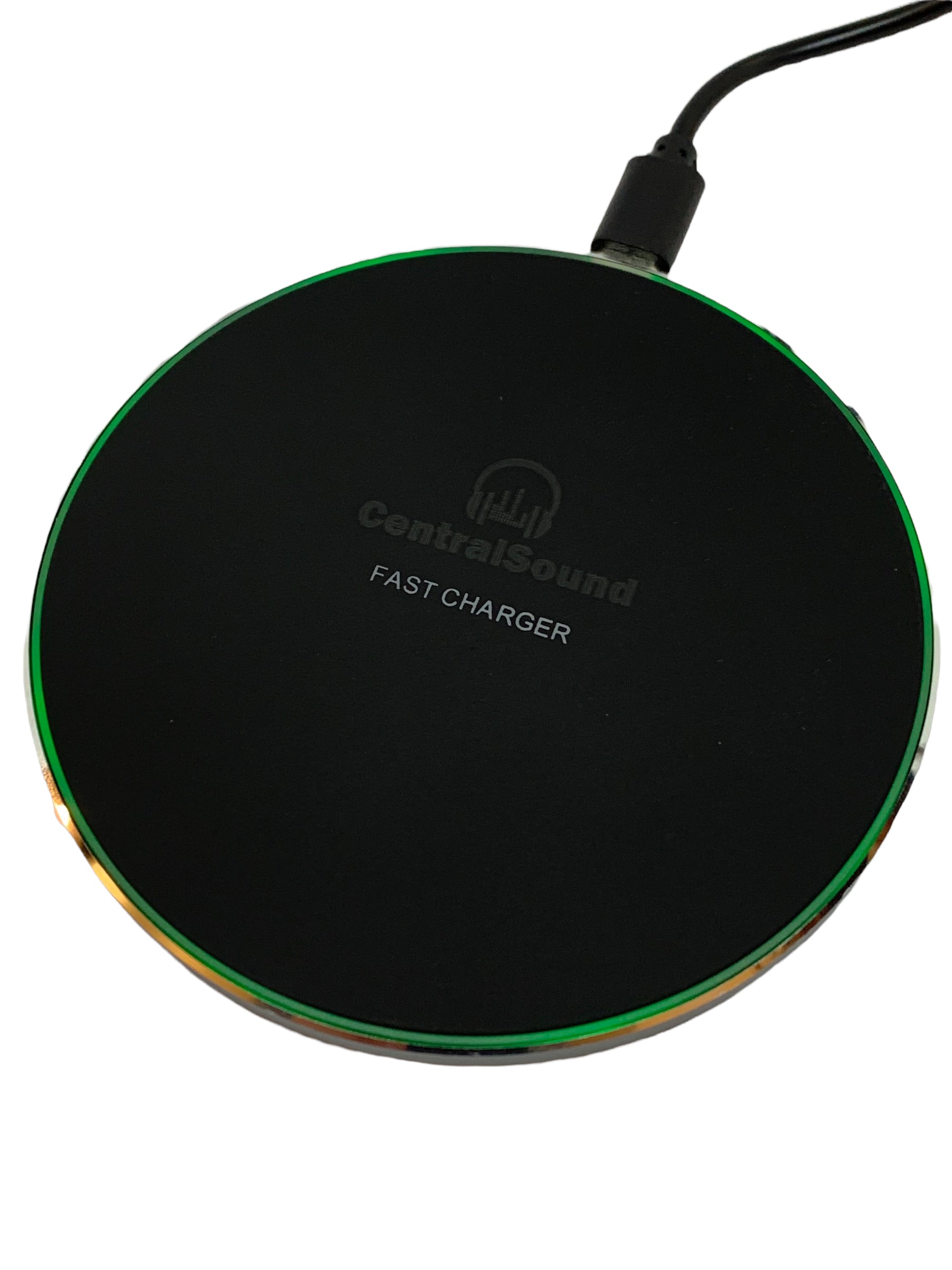 CentralSound Low Profile Qi Wireless Fast Charger Charging Pad |  Black - CentralSound