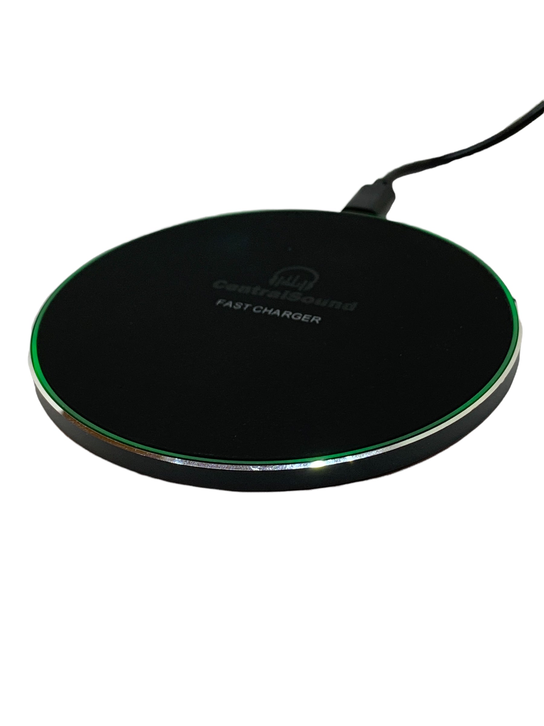 CentralSound Low Profile Qi Wireless Fast Charger Charging Pad |  Black - CentralSound