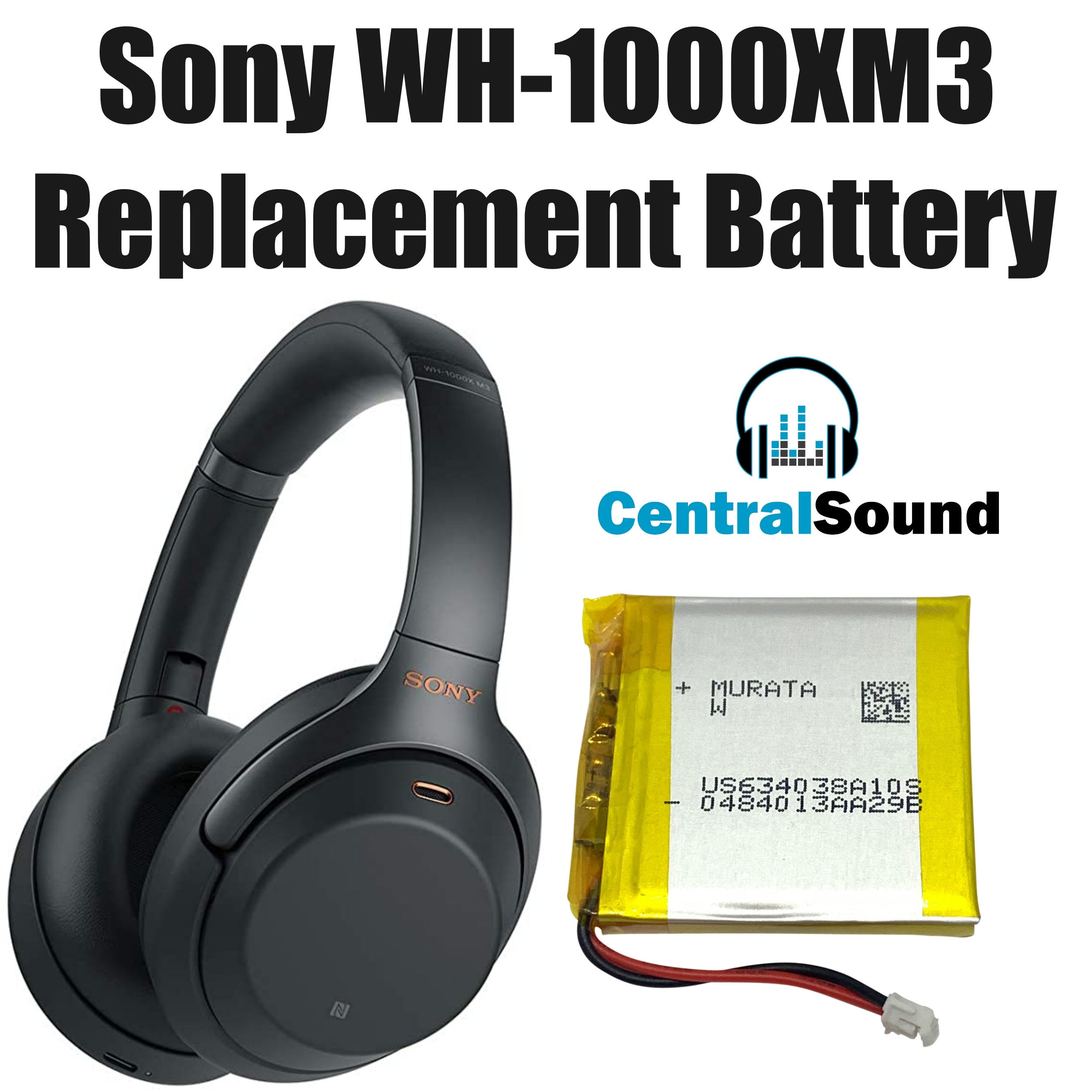 Sony WH-1000XM3 Wireless Headphones Replacement Li-Ion Battery Part 3.7V 1000mAh - CentralSound