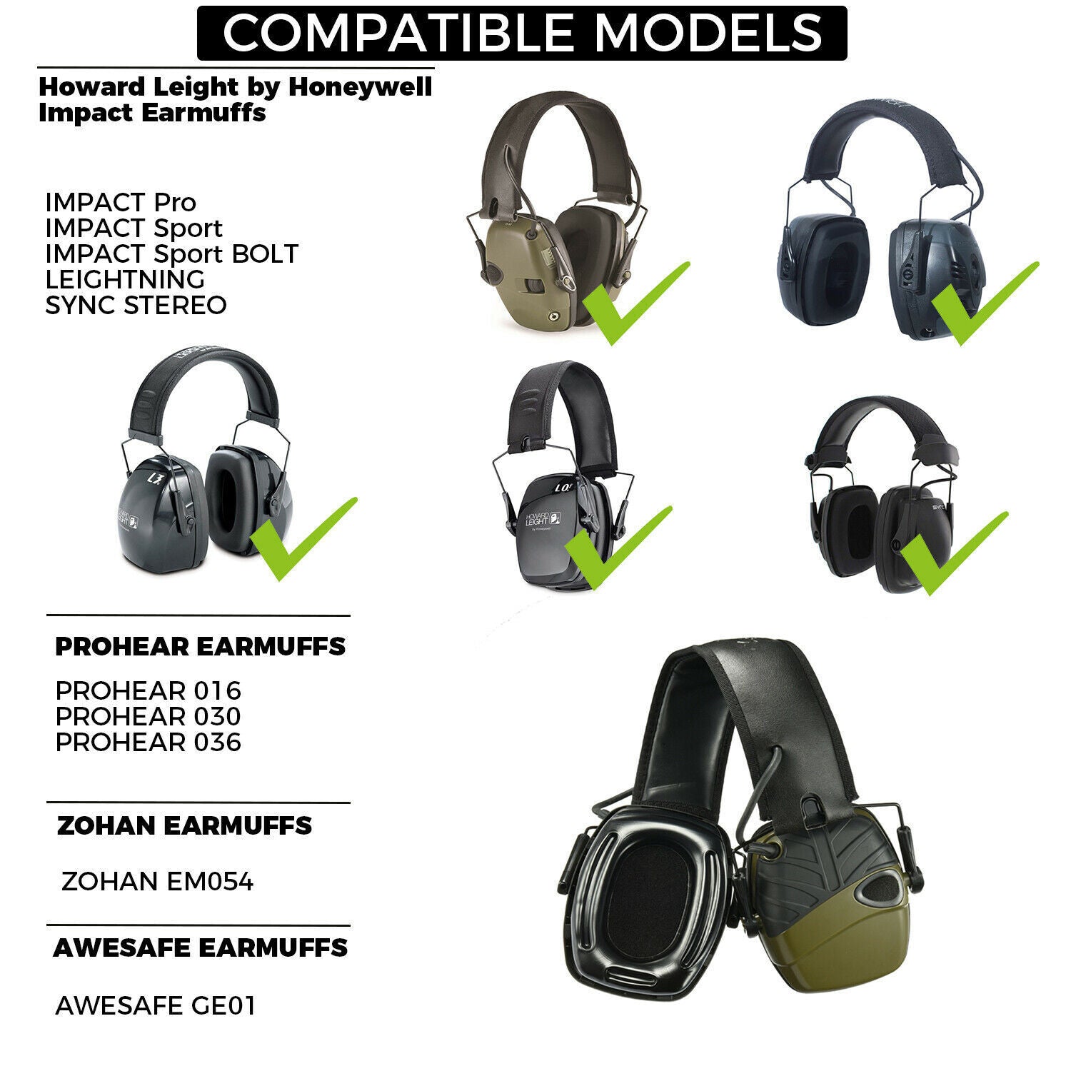 CentralSound Gel Ear Pads for Howard Leight by Honeywell Impact Sport Pro Sync 2 - CentralSound
